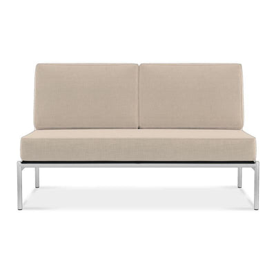 Snix Lounge 2 Sitzer Mittelmodul 136x78,5x74,5cm -  rostfreier Edelstahl, Batyline und Rope-Material