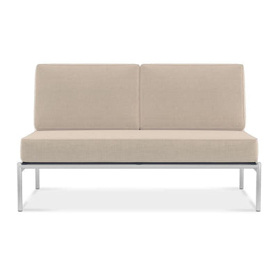 Snix Lounge 2 Sitzer Mittelmodul 136x78,5x74,5cm -  rostfreier Edelstahl, Batyline und Rope-Material