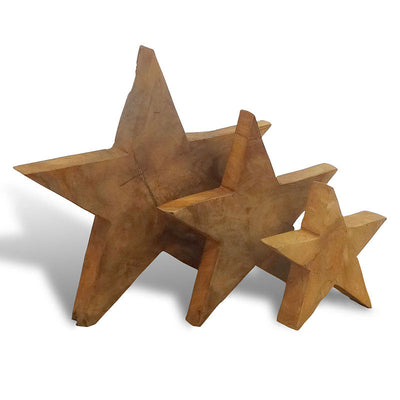 Teak star medium - approx. 30 cm high