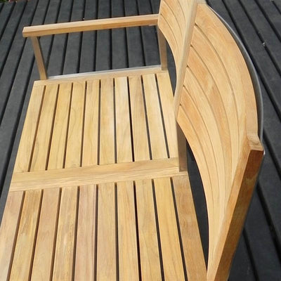 Moselle garden bench with backrest 140 cm - Certified Teak GRADE A + stainless steel frame