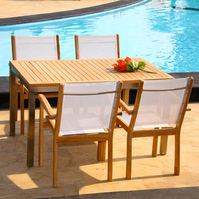 Rivera Stapelstuhl - Teak GRADE A + Batyline + Edelstahlbeschläge