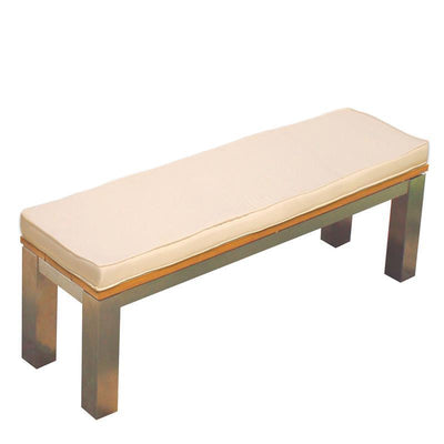 Zilart Gartenbank ohne Rückenlehne 140x45 cm -  Teak GRADE A NATUR gebürstet + Edelstahlgestell