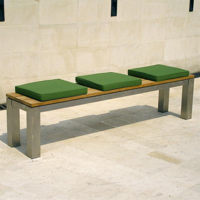 Zilart Bank Set Teak Natur 210/2 bestehend aus Esstisch 210 x 100 und 2 Gartenbänke ohne Rückenlehne 190x45